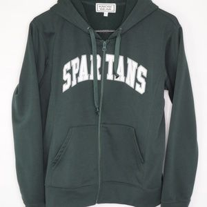 Spartans Arched Name Full Zip Arched Green L